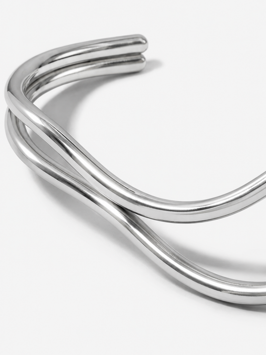 Bracelete Swell aço inoxidável Eloz Studio - fundo branco