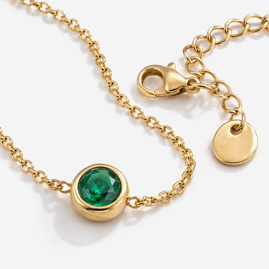 Colar Emerald Pendant aço inoxidável Eloz Studio - detalhe