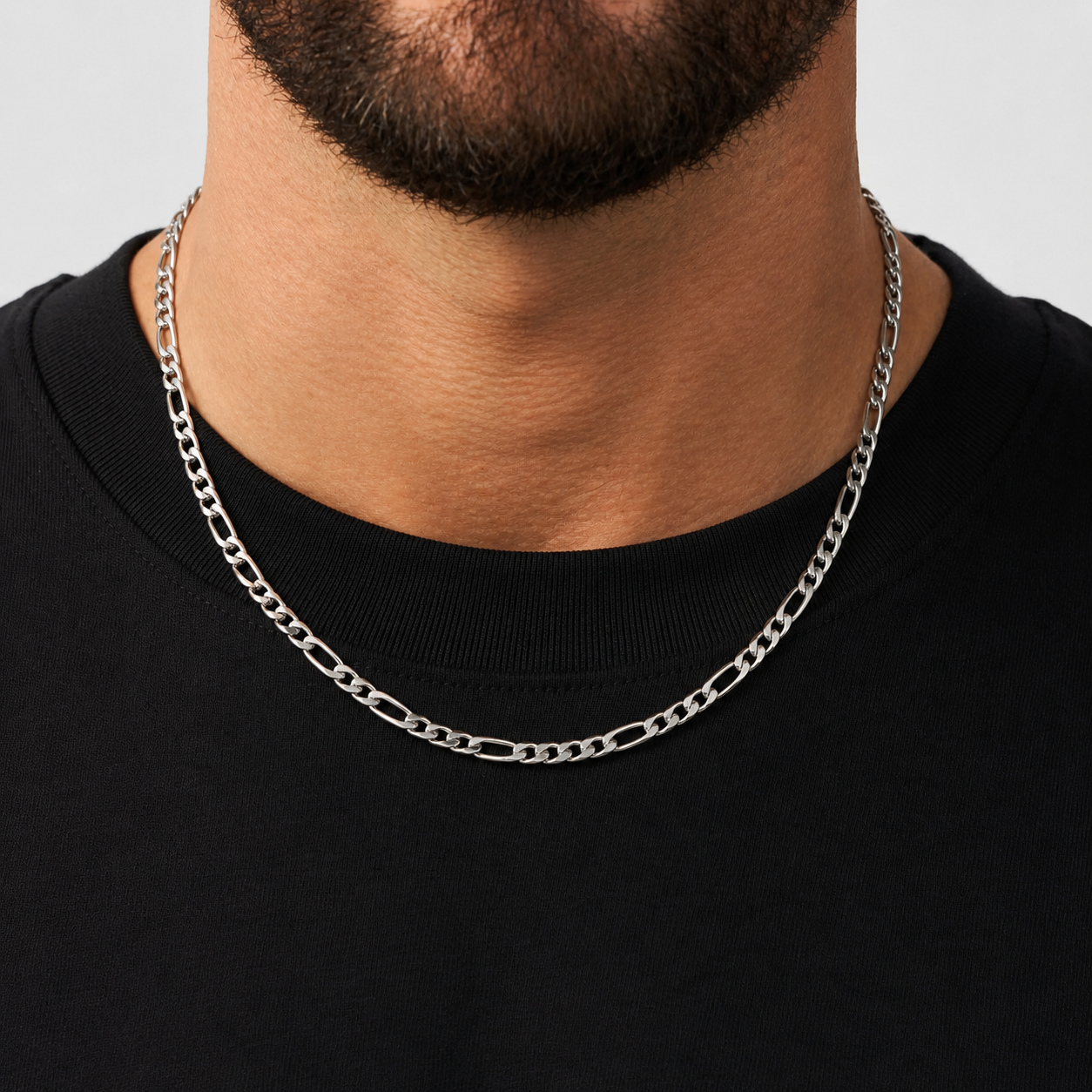 Corrente Barber aço inoxidável Eloz Studio - com modelo