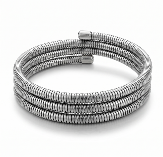 Bracelete Coil aço inoxidável Eloz Studio - fundo branco