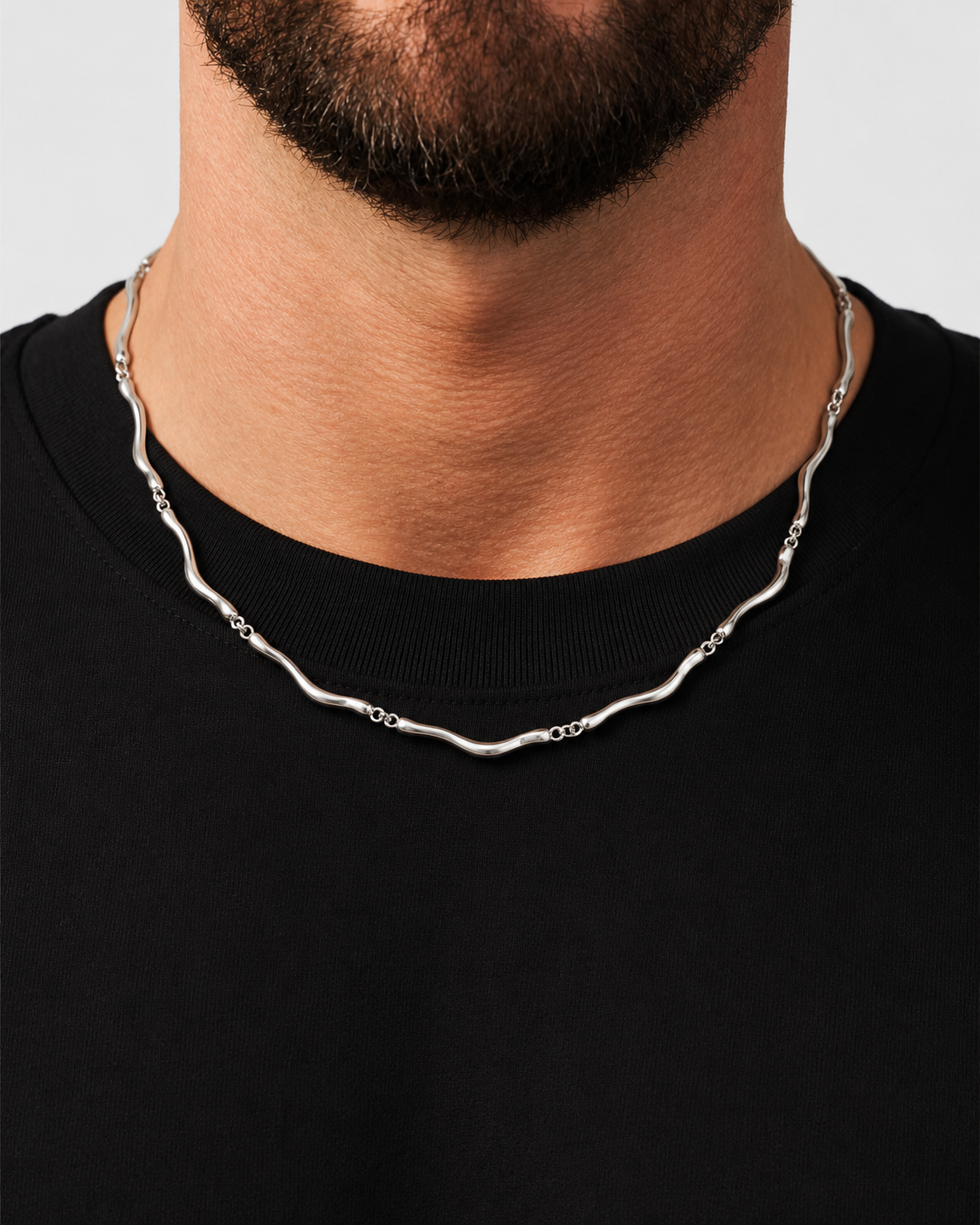 Colar Branch aço inoxidável Eloz Studio - com modelo