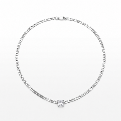 Colar Crystal Square aço inoxidável Eloz Studio - fundo branco