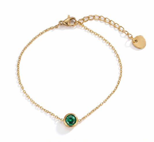 Colar Emerald Pendant aço inoxidável Eloz Studio - fundo branco