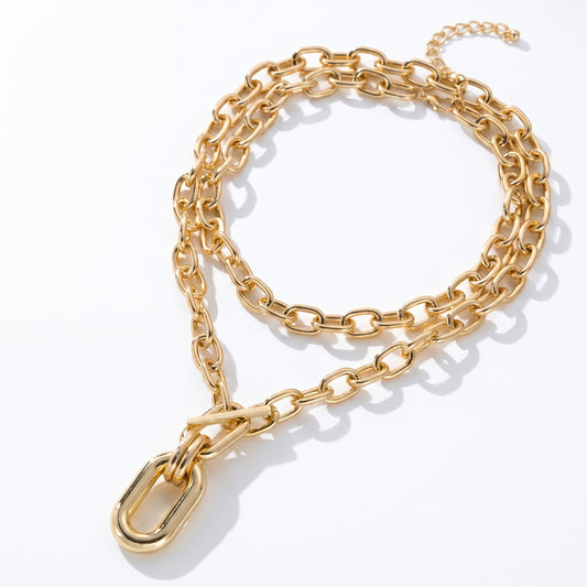 Corrente Golden Elo aço inoxidável Eloz Studio - fundo branco
