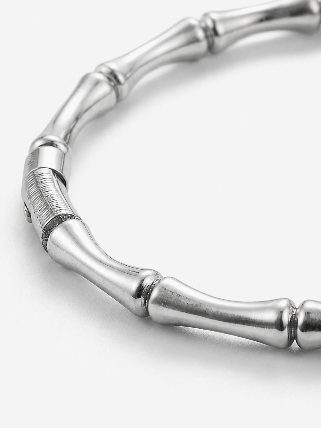 Pulseira Bamboo aço inoxidável Eloz Studio - detalhe