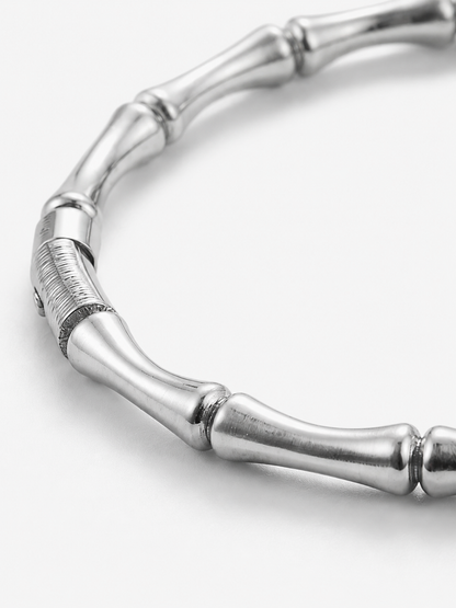 Pulseira Bamboo aço inoxidável Eloz Studio - detalhe