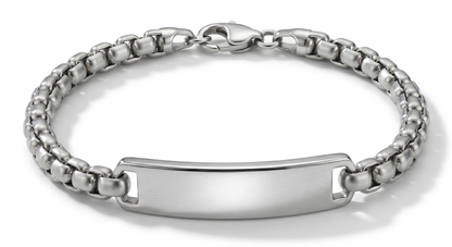 Pulseira Carbon Tag aço inoxidável Eloz Studio - fundo branco