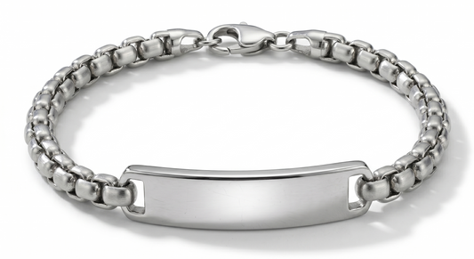 Pulseira Carbon Tag aço inoxidável Eloz Studio - fundo branco