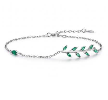 Pulseira JadeLeaf aço inoxidável Eloz Studio - fundo branco