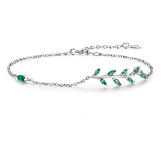 Pulseira JadeLeaf aço inoxidável Eloz Studio - fundo branco