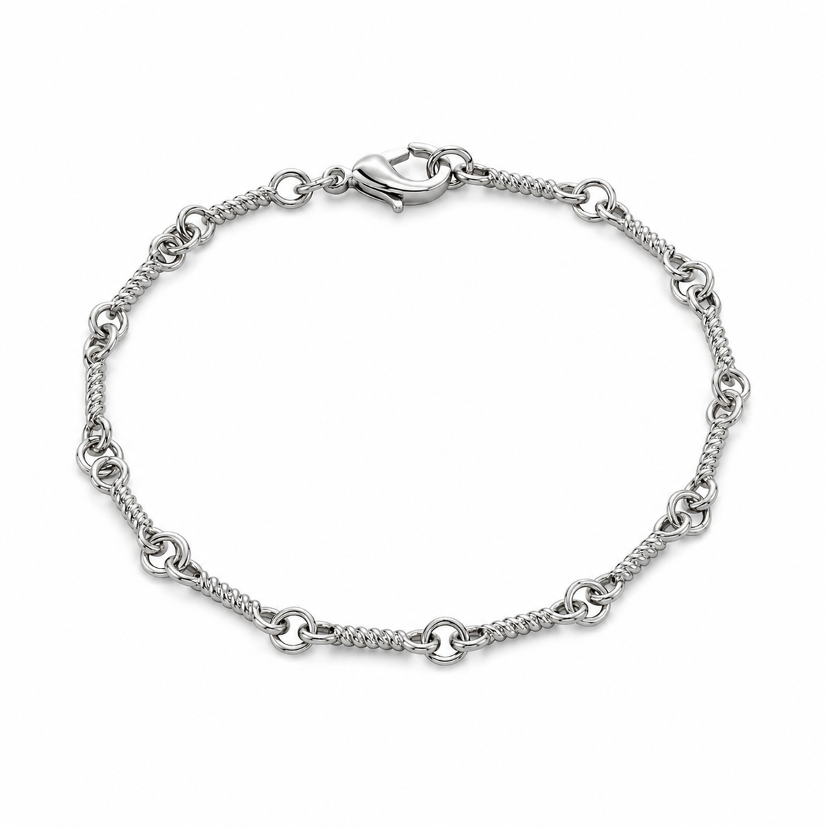 Pulseira Twist Link aço inoxidável Eloz Studio - fundo branco