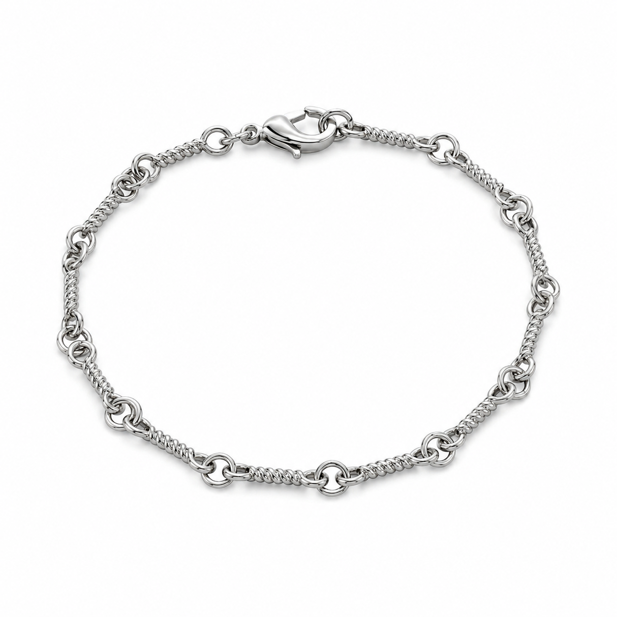 Pulseira Twist Link aço inoxidável Eloz Studio - fundo branco