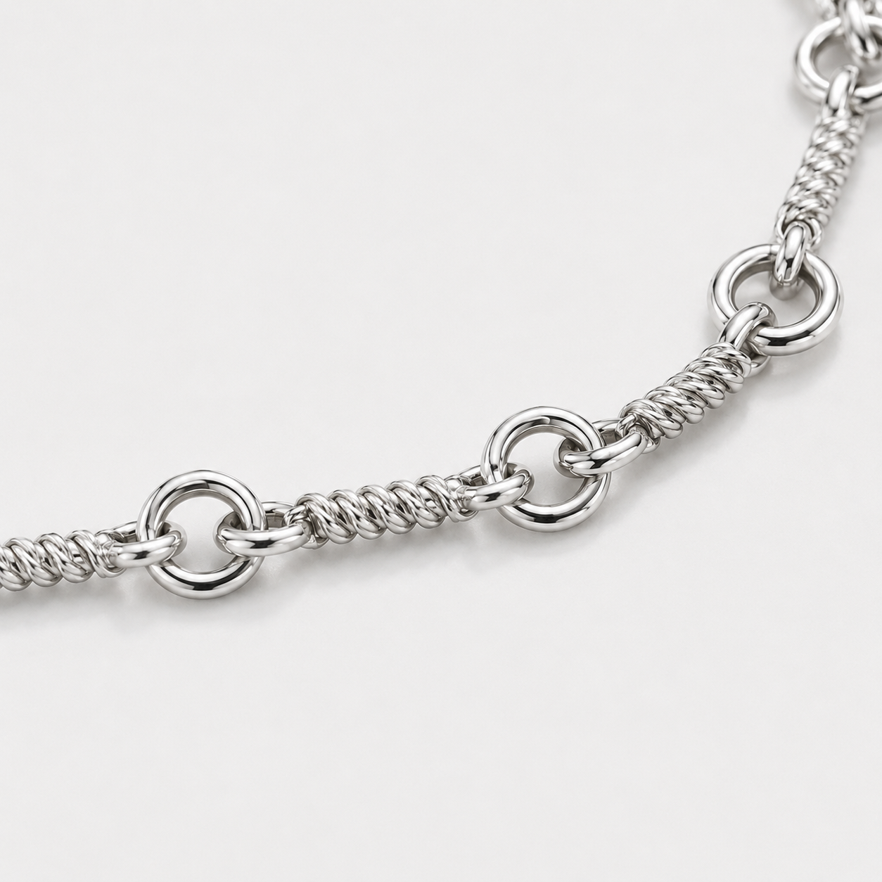 Pulseira Twist Link aço inoxidável Eloz Studio - detalhe