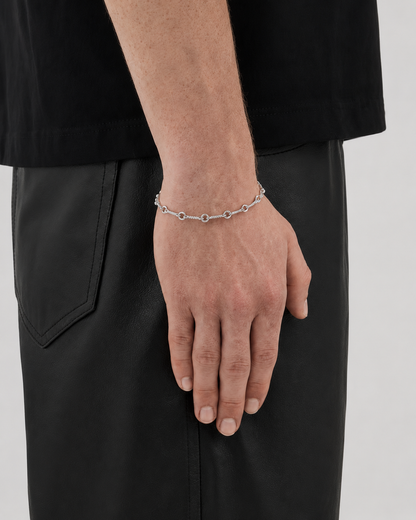 Pulseira Twist Link aço inoxidável Eloz Studio - com modelo